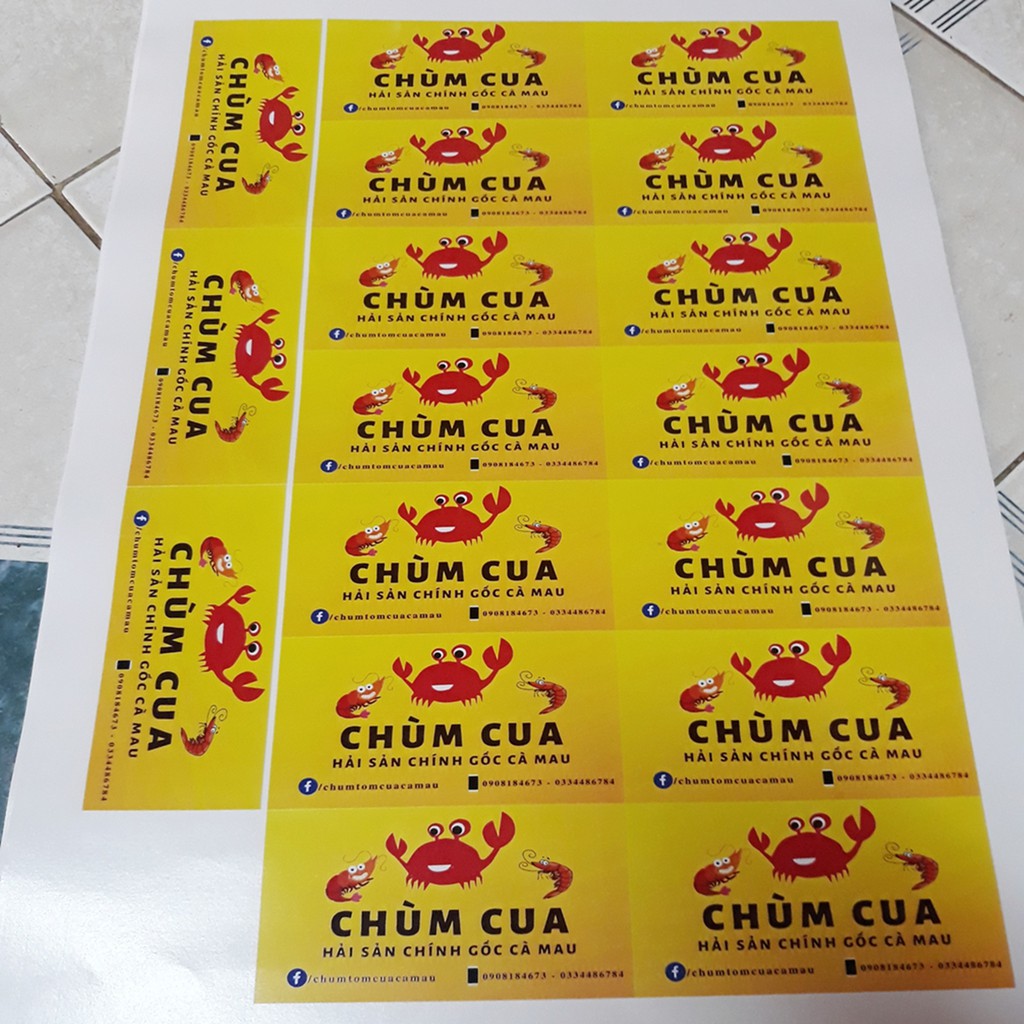 Combo 5 tờ A3 Tem Nhãn Nhựa Decal Sữa chống nước in theo yêu cầu + bế thành phẩm