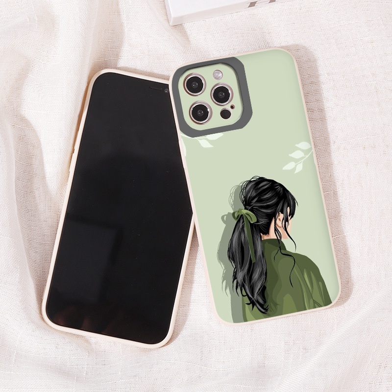Ốp lưng iPhone ốp lưng cô gái cột tóc từ iP 6 đến 13 promax