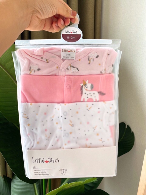 Body cotton sleepsuit liền tất Little Duck (nhiều mẫu)