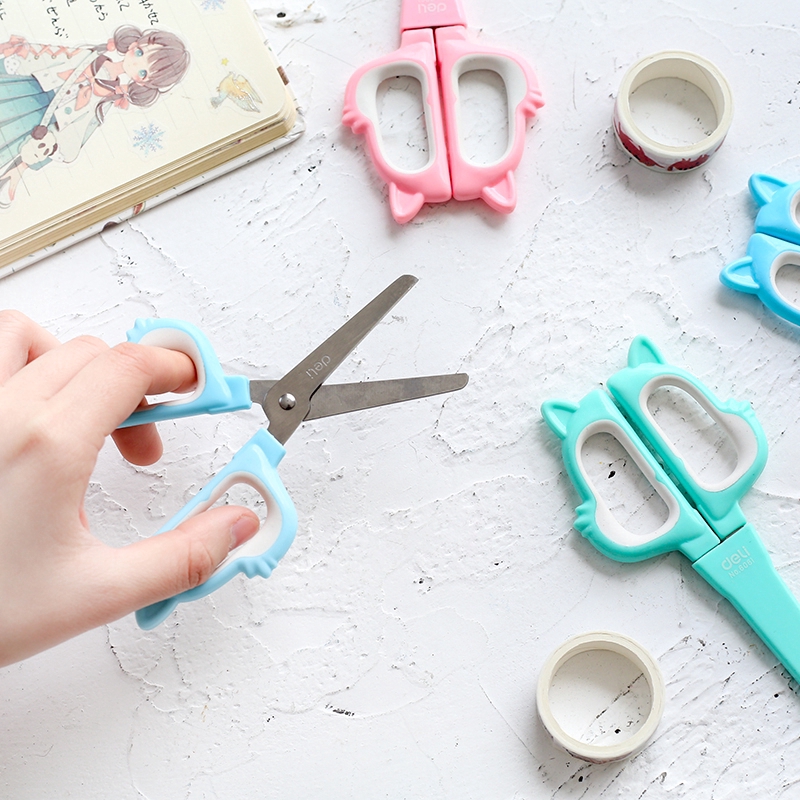 Kéo cắt giấy làm thủ công mini thiết kế mèo hoạt hình dễ thương cho bé