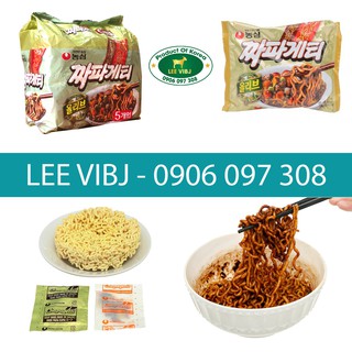 5 Gói Mì Trộn Tương Đen Không Cay Japaghttei Nongshim Hàn Quốc ( 140g/ gói)