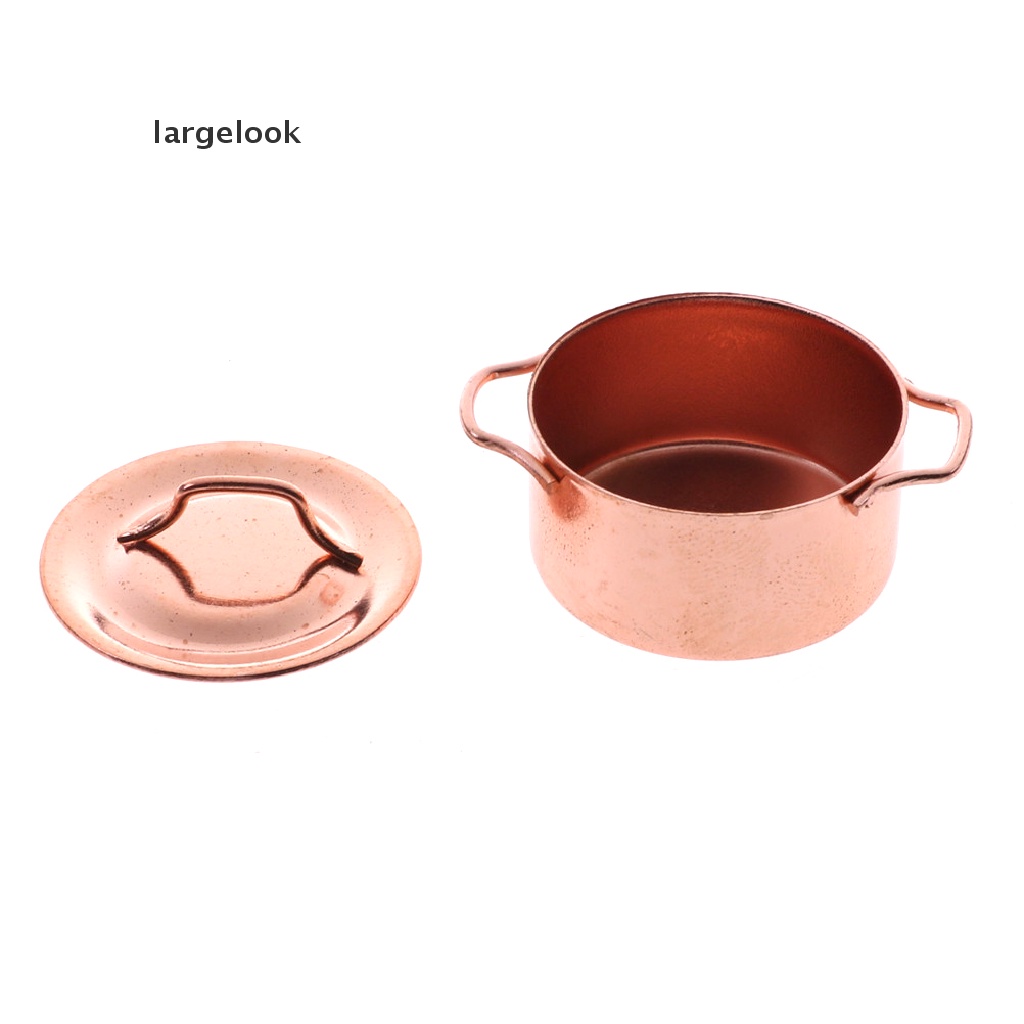 Nồi Nấu Ăn Có Nắp Bằng Đồng Tỉ Lệ 1 / 12 Trang Trí Nhà Búp Bê ♨Nóng Bỏng