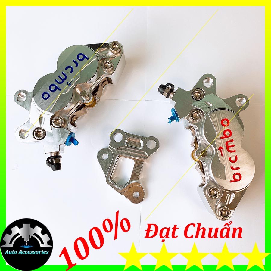 VIP 100% - Heo Trước, Heo Dầu BrCMBE 4piston Kèm Pát CNC gắn trước xe Raider Satria đi đĩa 260mm