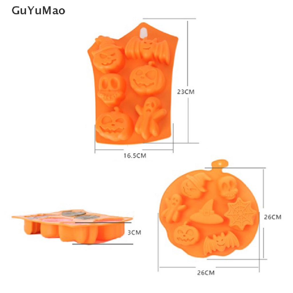 Khuôn Làm Bánh Bằng Silicone DIY Hình Đầu Lâu Phù Thủy Bí Ngô Halloween