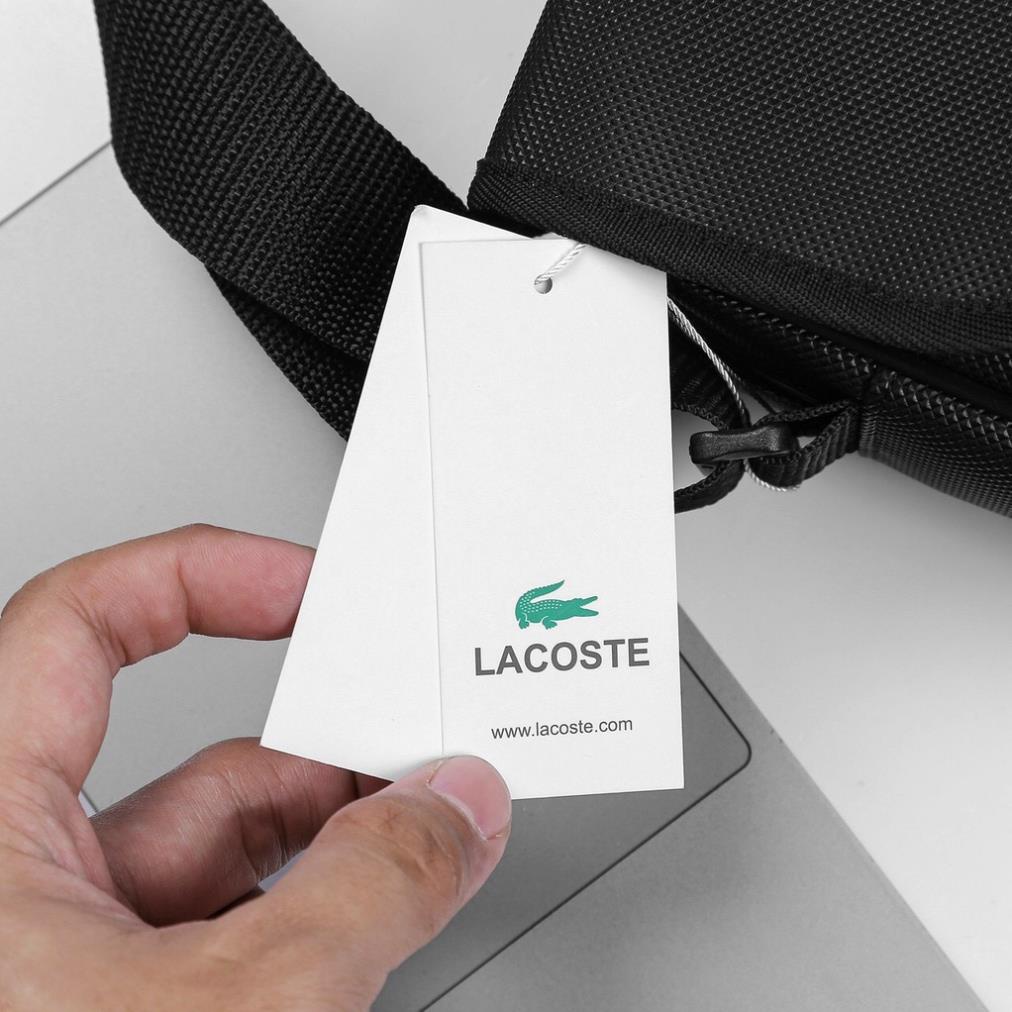 CẶP ĐEO CHÉO LACOSTE logo thép chống gỉ 2022 cao cấp 02 ngăn tiện lợi,màu đen nam tính cực đẹp