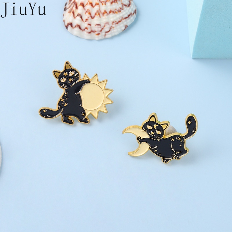 Ghim Cài Áo Kiểu Dáng Mèo Hoạt Hình Phong Cách Punk