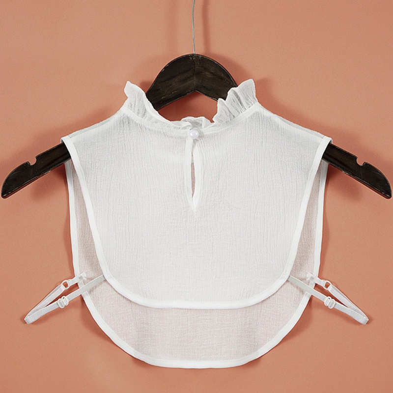 Yoioi Phụ Kiện Cổ Áo Sơ Mi Giả Nhún Bèo Rỗng Có Thể Điều Chỉnh Cho Nữ Wh