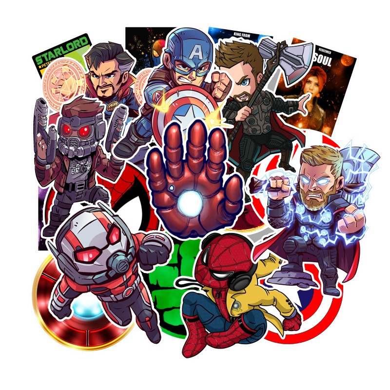 Set 95 miếng dán trang trí họa tiết Marvel The Avengers chống nước độc đáo