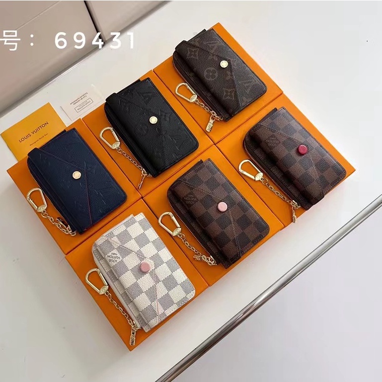 Sẵn sàng giao hàng Ví nữ mới của Louis Vuitton LV Túi đựng thẻ Recto Verso có hộp M69431