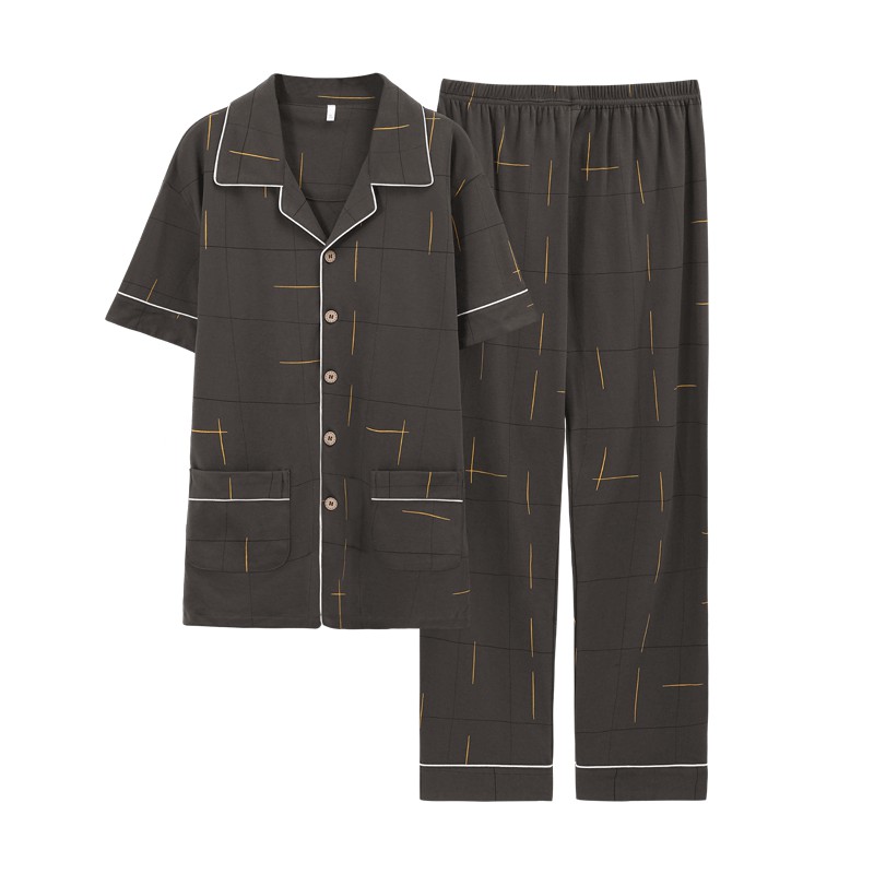 Pijama nam cộc tay-Đồ bộ nam bộ hè chất vải COTTON 100% dày dặn, thông thoáng