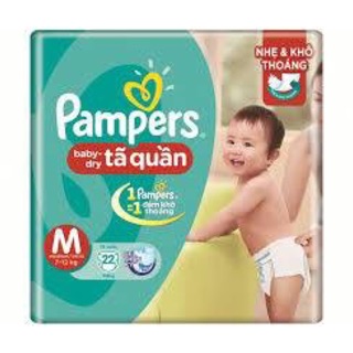 [HN]Tã Quần Pampers Baby Dry bịch Jumbo đủ sizes M60/L54/XL48