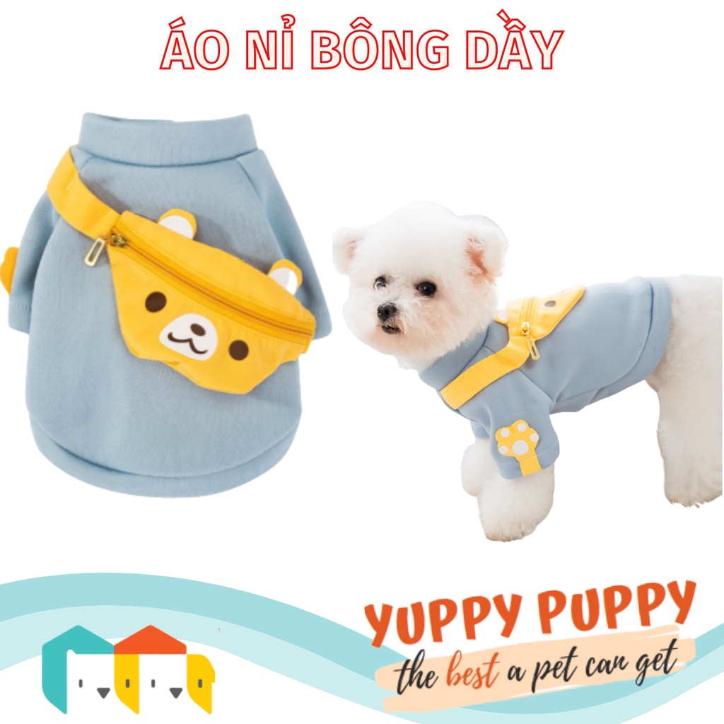 Hipidog Áo nỉ bông dầy ấm áp ba lô gấu cho Chó mèo / Hoodie for pet