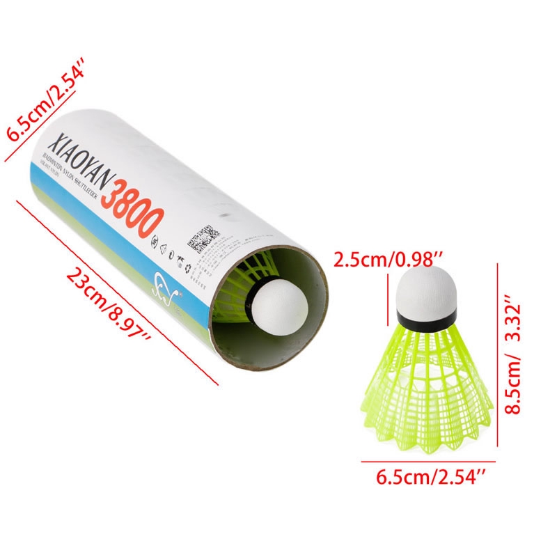 6 Quả cầu lông bằng nhựa nylon siêu bền luyện tập trong và ngoài nhà