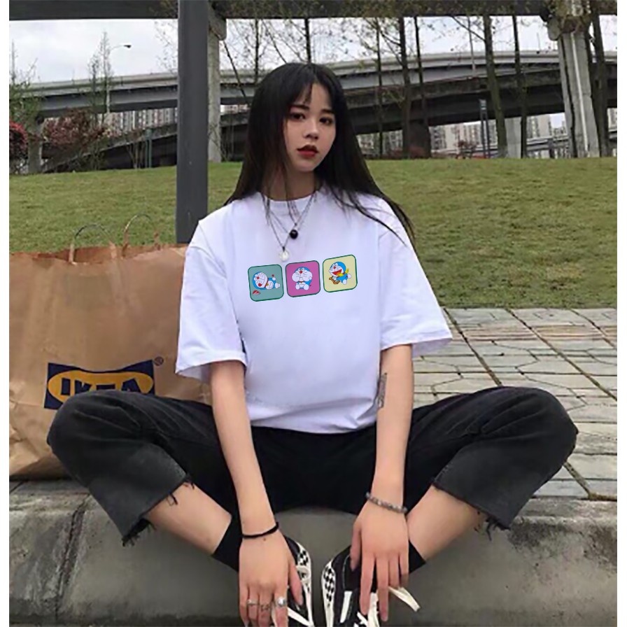 Áo thun 360 clothing tay lỡ unisex nam nữ Doremon Ngộ Nghĩnh siêu cute form rộng tee phông basic oversize