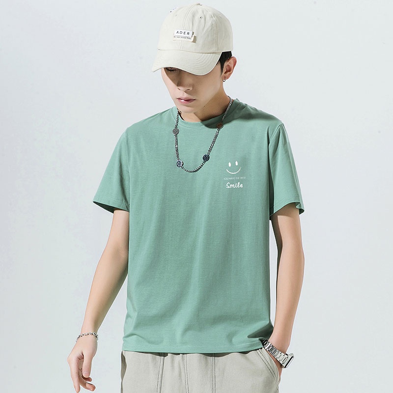 Áo Thun Cotton Tay Ngắn In Họa Tiết Đơn Giản Thời Trang Mùa Hè Cho Nam
