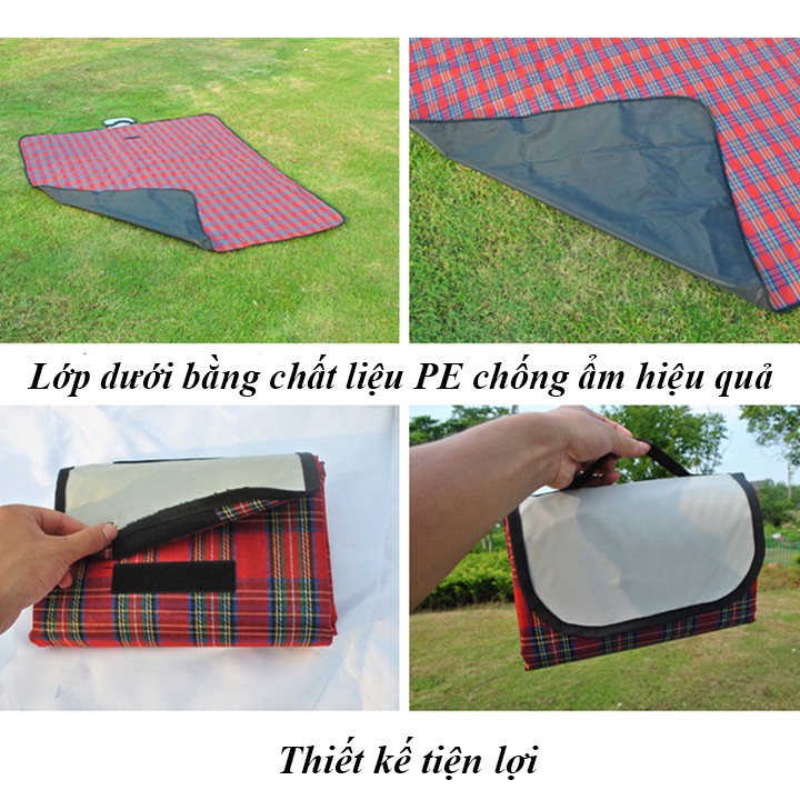 Thảm trải du lịch, đi phượt picnic dã ngoại ngoài trời chống thấm nước Kích Thước 180*150 cm