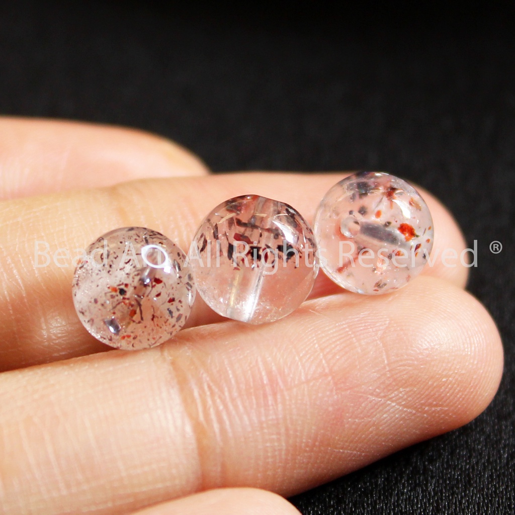 8MM Đá Super Seven, Đá Thông Thái Xanh Đen Cam AAA, Phối Vòng Tay Phong Thuỷ, Chuỗi Hạt S50 - Bead Art
