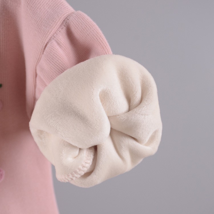 Áo khoác lót nhung bé gái size 6-15kg thêu quả cherri AK20