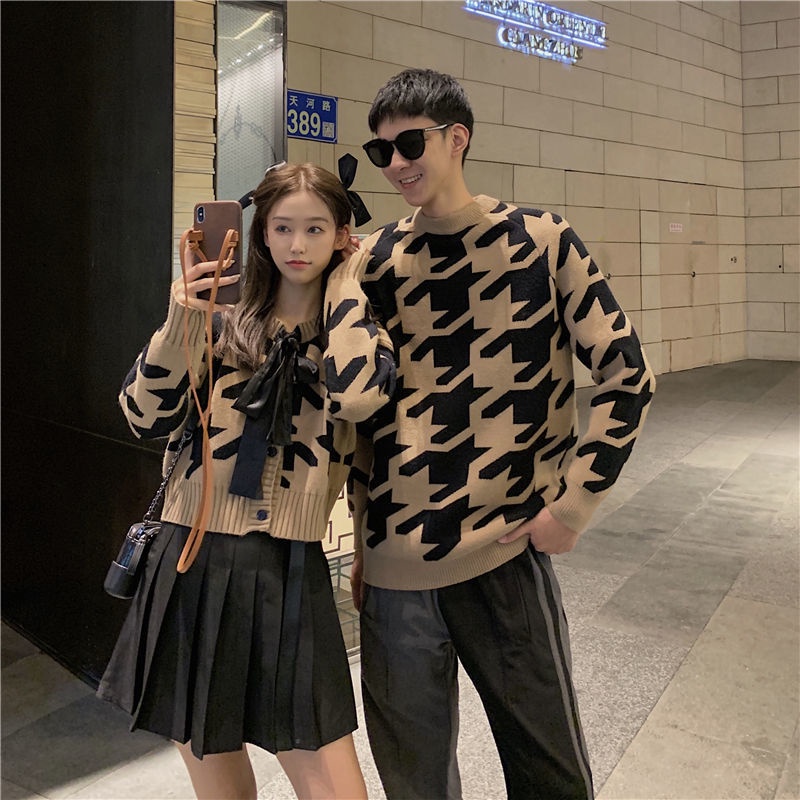 Áo Khoác Len Cardigan Cổ Tròn Dáng Rộng Siêu Hot Cho Cặp Đôi/Cặp Đôi