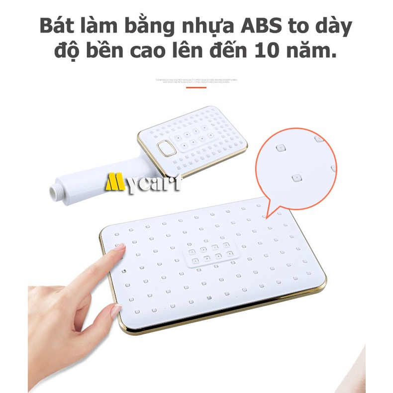 Bộ sen vòi tắm đứng, Sen cây tắm đứng Hiển thị LED nhiệt độ - Máu Trắng Ống HCN