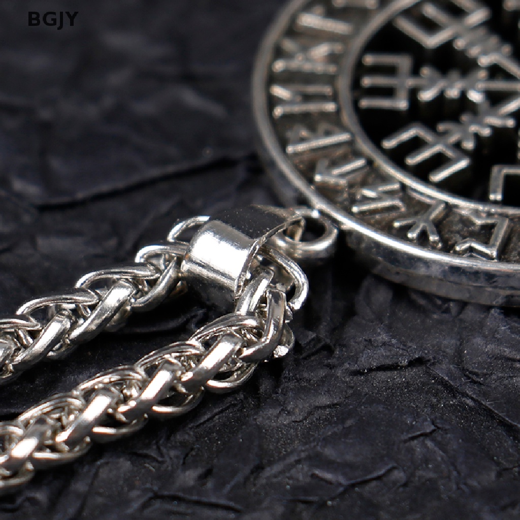 BGJY Norse Viking Symbol Norse Pirate Vegvisir Compass Pendant Necklace Amulet Gift NEW
