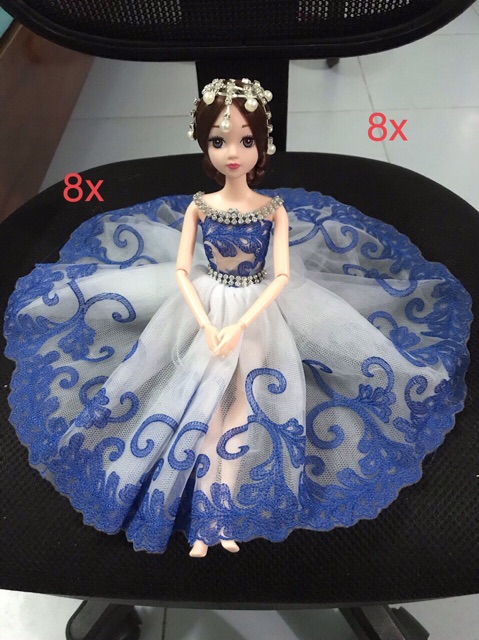 Váy hoặc trọn bộ búp bê váy thiết kế màu xanh