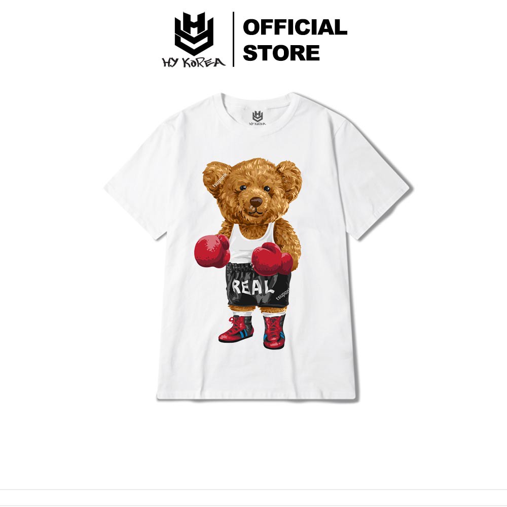 Áo Thun Tay Lỡ HY KOREA In Hình Gấu Boxing 187