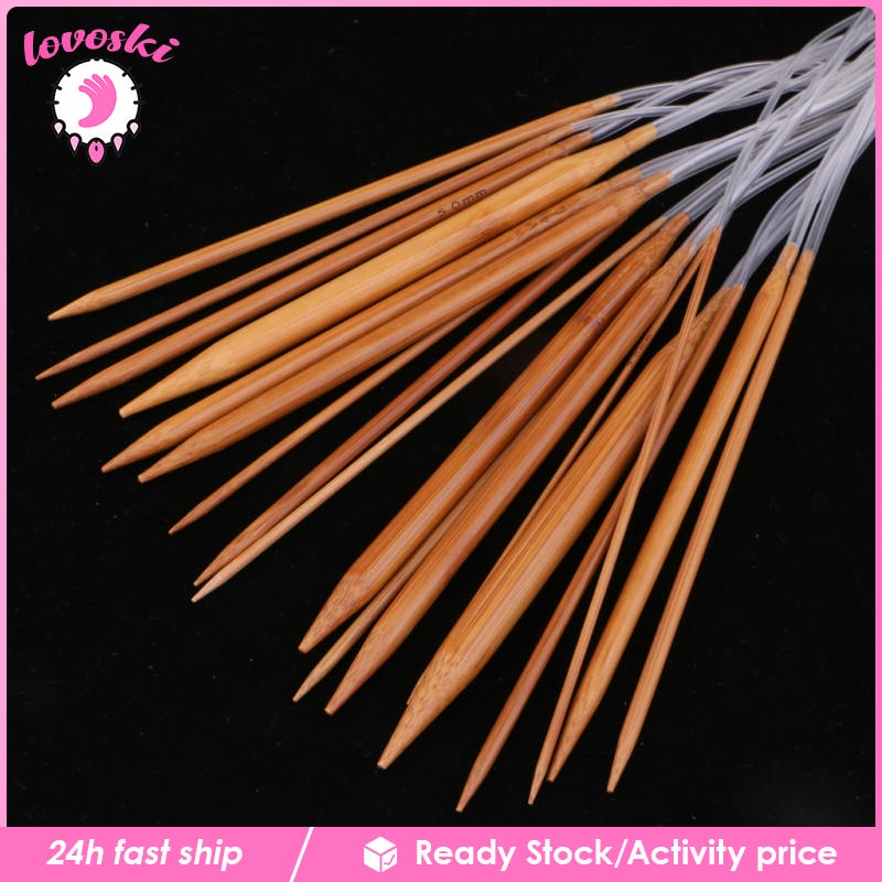 [Lovoski] Bộ 18 Kim Đan Len Bằng Tre 2-10mm Kích Thước 60cm