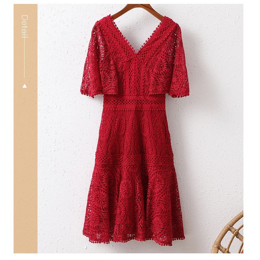 2004407 Đầm dự tiệc ren đuôi cá cao cấp hàng nhập - giá 1.610k