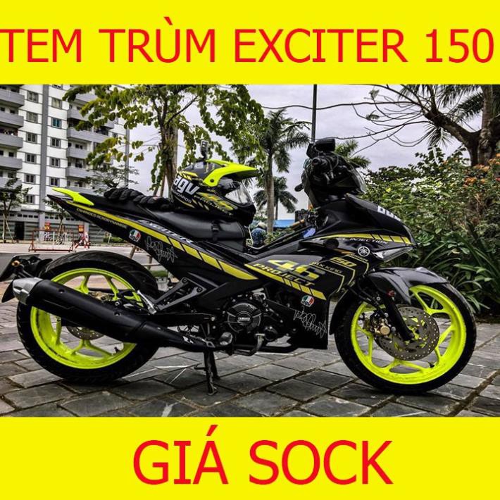 Tem Trùm Xe Exciter 150 ex ( Vàng Đen)