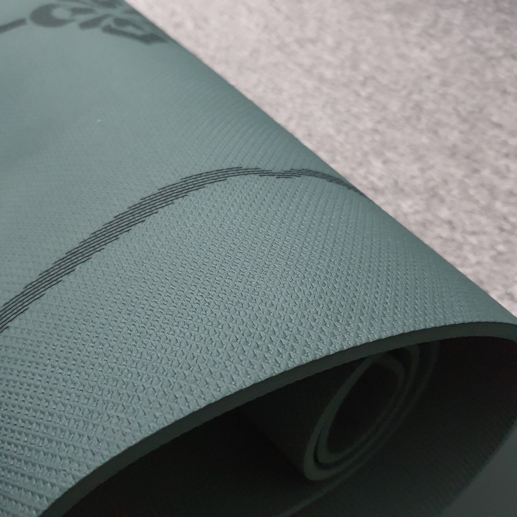 THẢM TẬP YOGA TPE CAO CẤP ECO CHỐNG TRƯỢT 6MM ĐỊNH TUYẾN, TẶNG TÚI THẢM VÀ DÂY CỘT THẢM