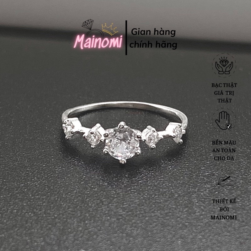 Nhẫn Bạc nữ Bông tuyết Princess, thiết kế nhẹ nhàng cuốn hút ánh nhìn Mainomi Shop Bạc Xinh
