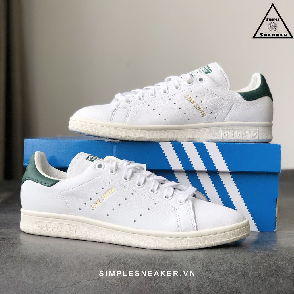 Giày Nam Adidas 🔴FREESHIP🔴Adidas Stan Smith Vintage Chính Hãng - Giày Stan Smith Gót Xanh Chuẩn Auth [CQ2871]