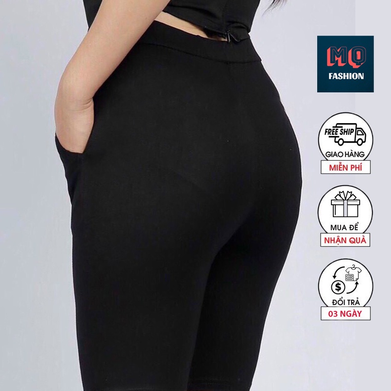 Quần legging nữ lửng cạp cao nâng mông bigsize cao cấp có túi MQ Fashion LG01 | BigBuy360 - bigbuy360.vn