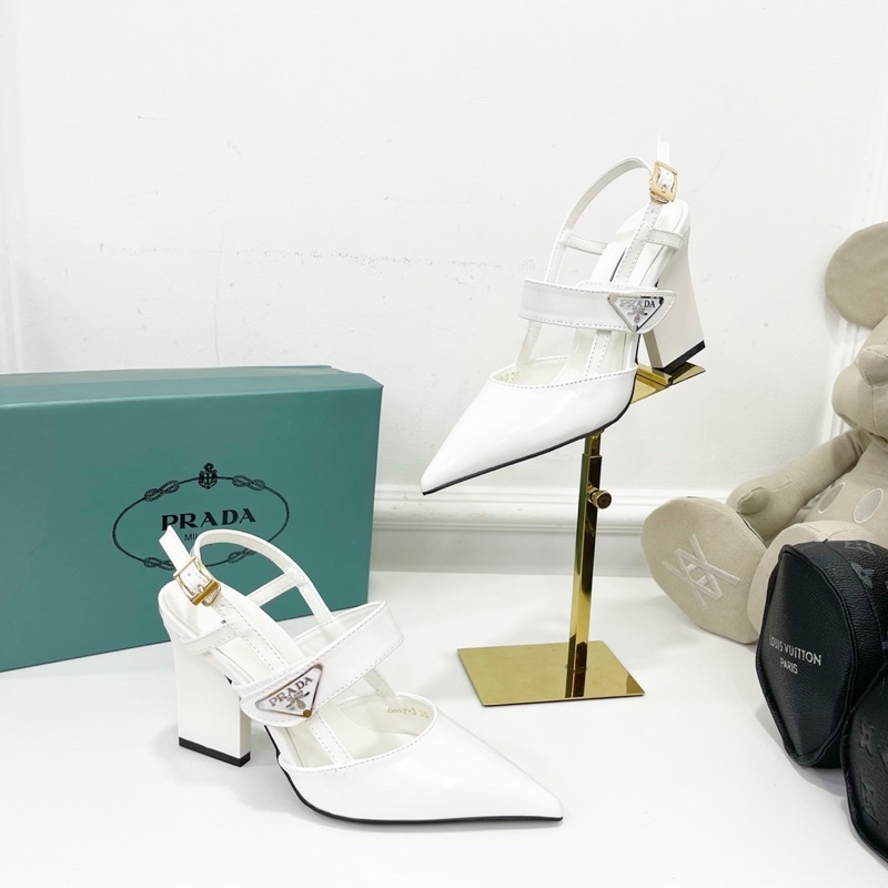 Sandal prada gót dẹt mũi nhọn fullbox