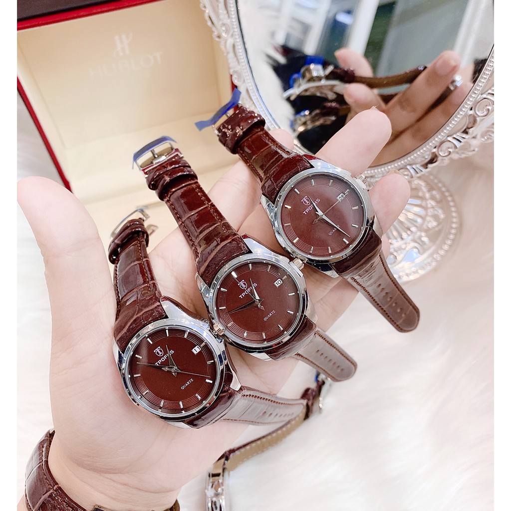 Đồng hồ nữ Tpofhs mặt tròn khoá xịn dây da bền, mặt chống xước , máy chống nước , kiểu dáng thời trang | BigBuy360 - bigbuy360.vn