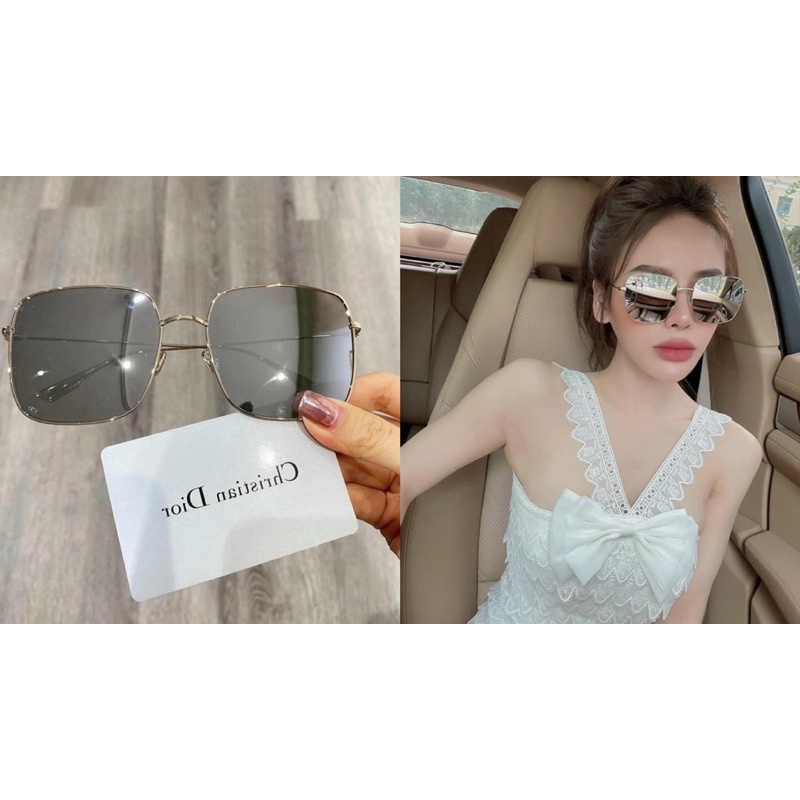 Kính Hiệu Vuông Dio Đen Tráng Gương Bạc Hồng Nây Tây Hot