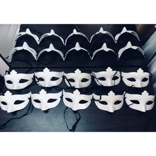 10 cái mặt nạ trắng trơn - Mặt nạ bán nửa mặt - 10 cái mặt nạ nhựa trắng trơn