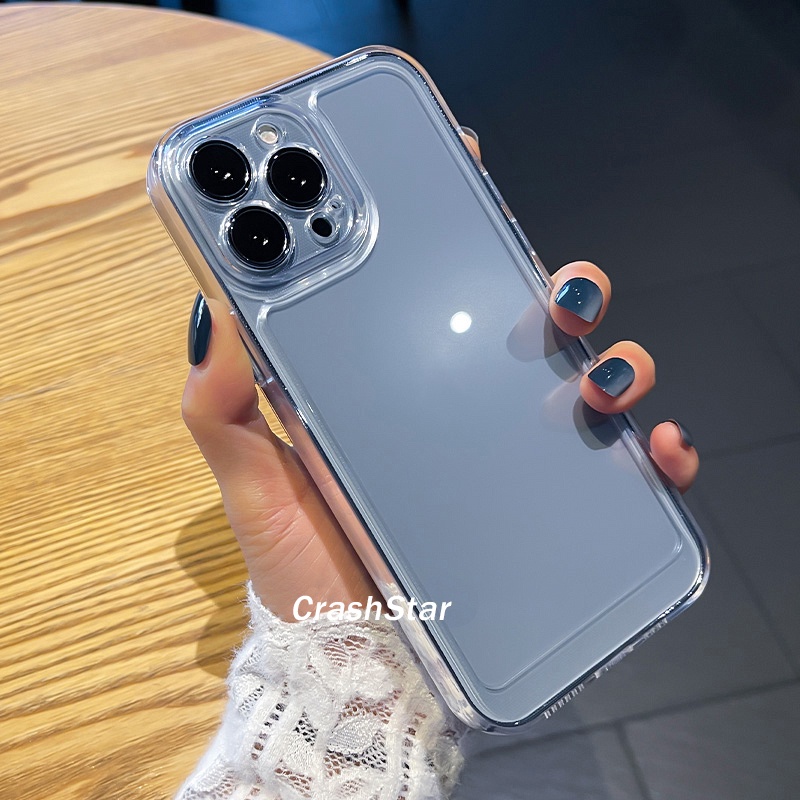 Trong Suốt Ốp Điện Thoại Chống Sốc Màu Trơn Cho iphone 15 14 13 12 11 pro max x xr xs max 8 7 plus + se 2020