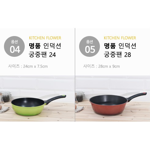 Chảo chống dính bếp từ KITCHEN FLOWER NY-2393/sản xuất Hàn Quốc/24cm sâu lòng/Hàng nhập khẩu/Chính hãng