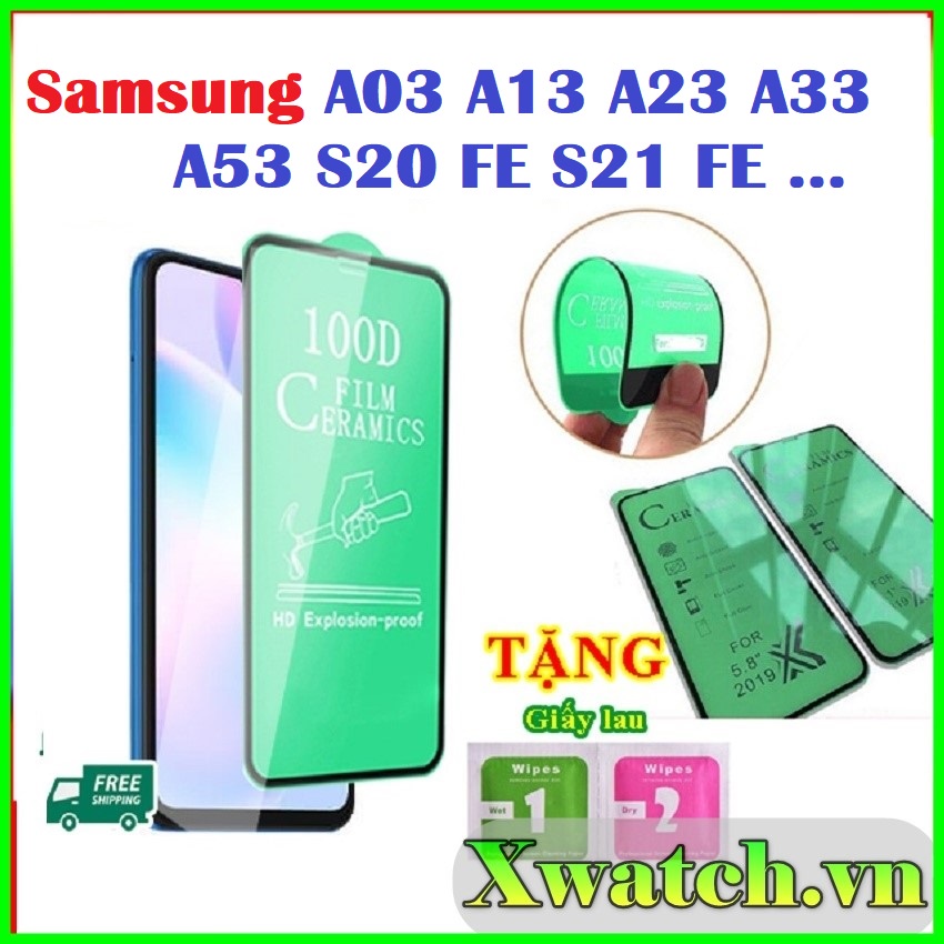 Cường lực 100D dẻo Full màn Samsung A03 A13 A23 A33 A53 A73 S20 Fe S21 Fe A750 A730 J8 2018 A7 2018 J4 plus J6 plus