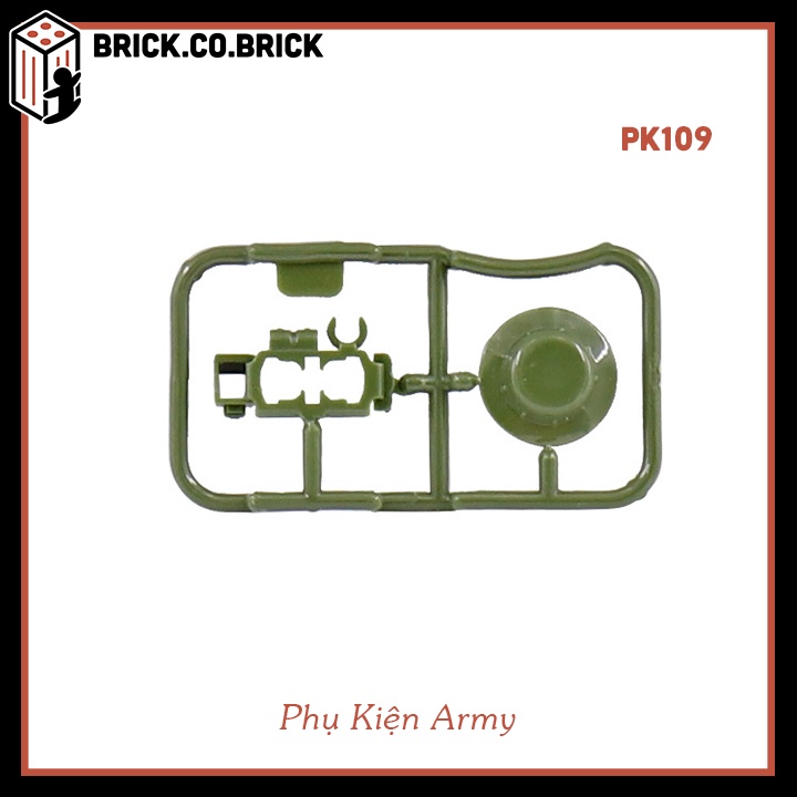 Phụ Kiện MOC Army Đồ Chơi Lắp Ráp Minifigure Nón và Giáp 2 màu Be và Xanh Lá PK106-PK115