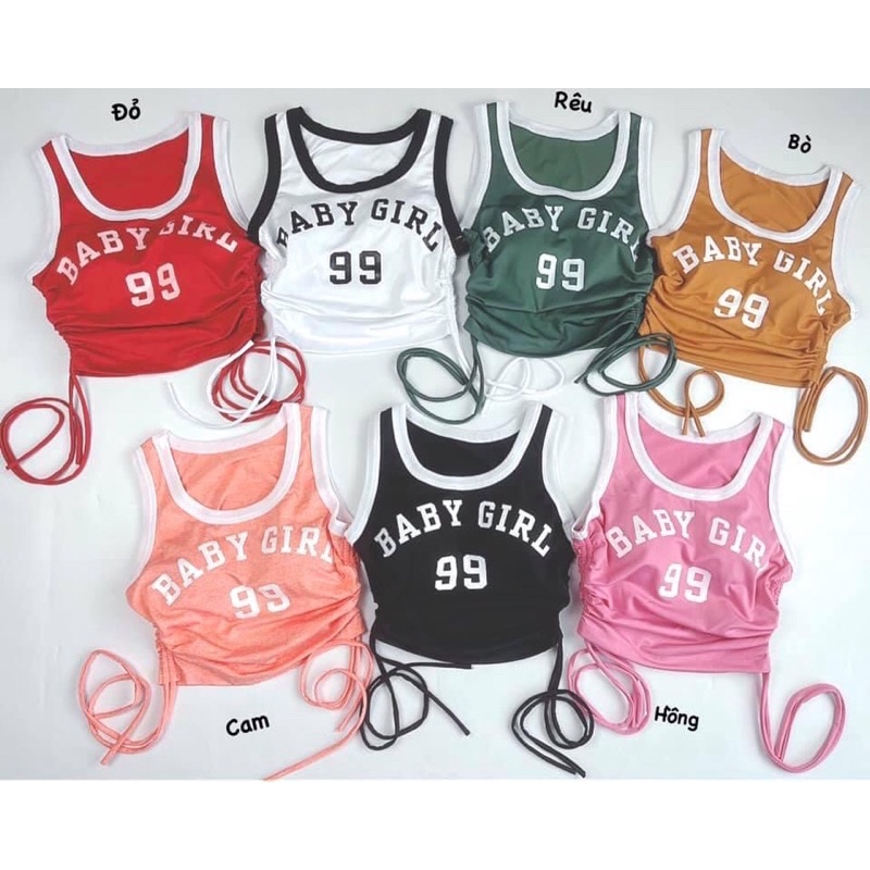 Áo Croptop Sát Nách Tập Gym Rút Dây Baby Girl Siêu Xinh  ( áo sẵn mút)