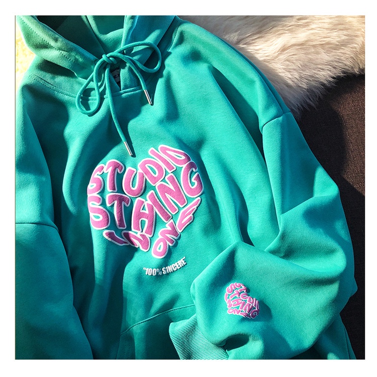 Áo Hoodie Tay Dài Dáng Rộng In Chữ Phong Cách Hàn Quốc Thời Trang Cho Nữ | BigBuy360 - bigbuy360.vn