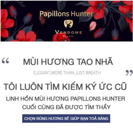 Nước hoa nữ VENDOME PAPILLONS HUNTER 75ml Thương hiệu Pháp 2020 Bản Nồng Độ Lưu hương siêu lâu 12h HÀNG CAO CẤP - | Thế Giới Skin Care