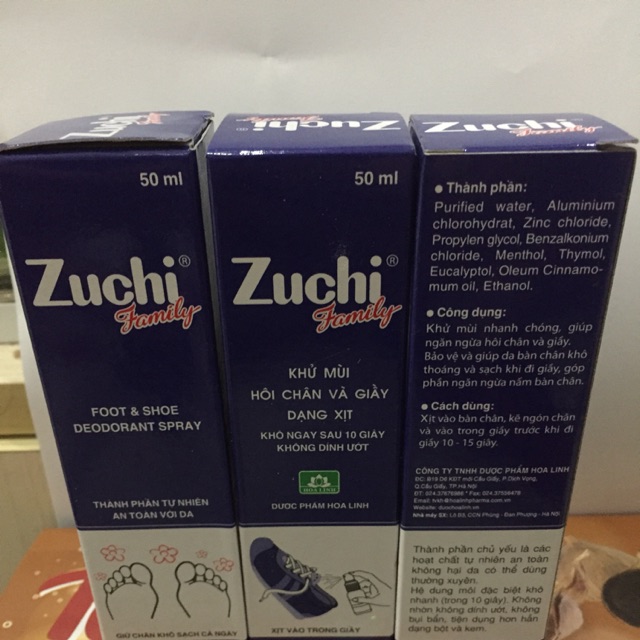 Khử mùi hôi chân và giày dạng xịt zuchi family