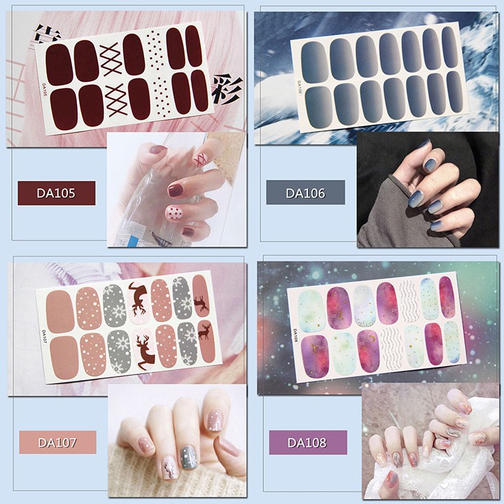 Nail Wraps Set Dán móng tay 14 miếng nhiều mẫu DA101-120