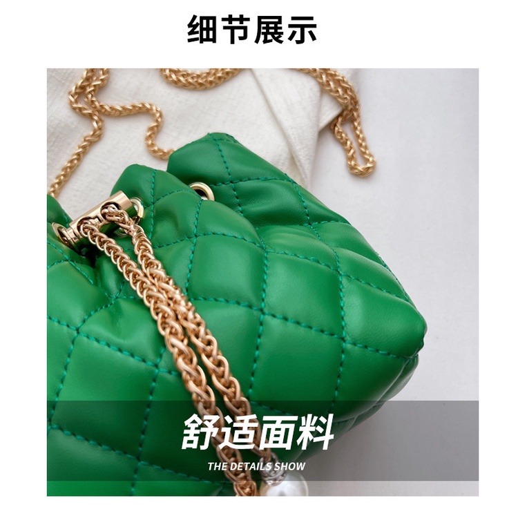 Túi Đeo JASMIN NOIR Chéo Họa Tiết Kẻ Sọc Phối Dây Xích Thời Trang Cho Nữ