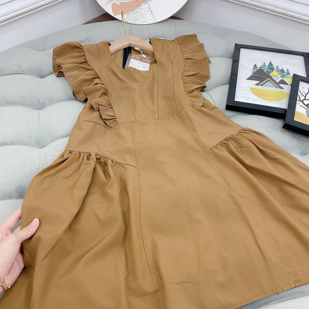 Đầm Nâu Tây Thiết Kế Xòe Cánh Tiên | BigBuy360 - bigbuy360.vn