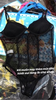 Áo liền quấn chấm bi phối lưới (Ảnh thật)